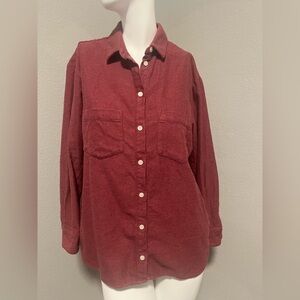 Madewell Women’s Maroon Thicker Flannel BD LS W / Pockets Top Shirt Size XS